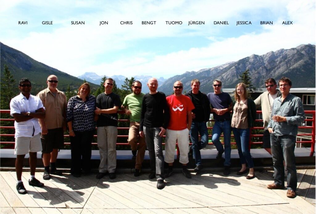 Participants of the GOSH! Summit (Grounding Open Source Hardware) at Banff Centre in Banff, Alberta in July 2009